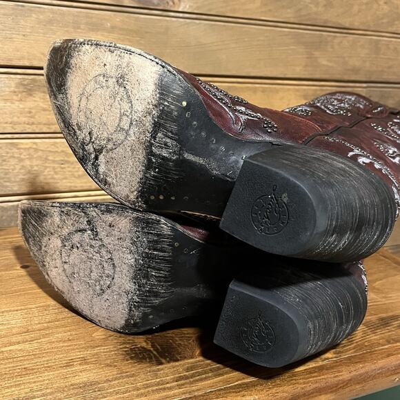 Luchesse Red Oklahoma Angelina Women’s Western Boots Size 7B Embroidered Bling - Picture 11 of 16